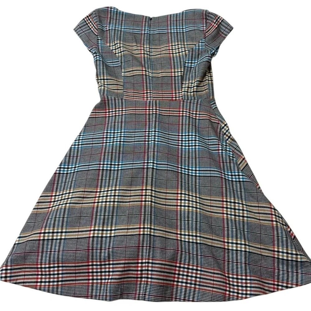 Anthropologie Moulinette Soeurs Plaid Fit & Flare Dress Women’s Size 4 - Picture 4 of 11